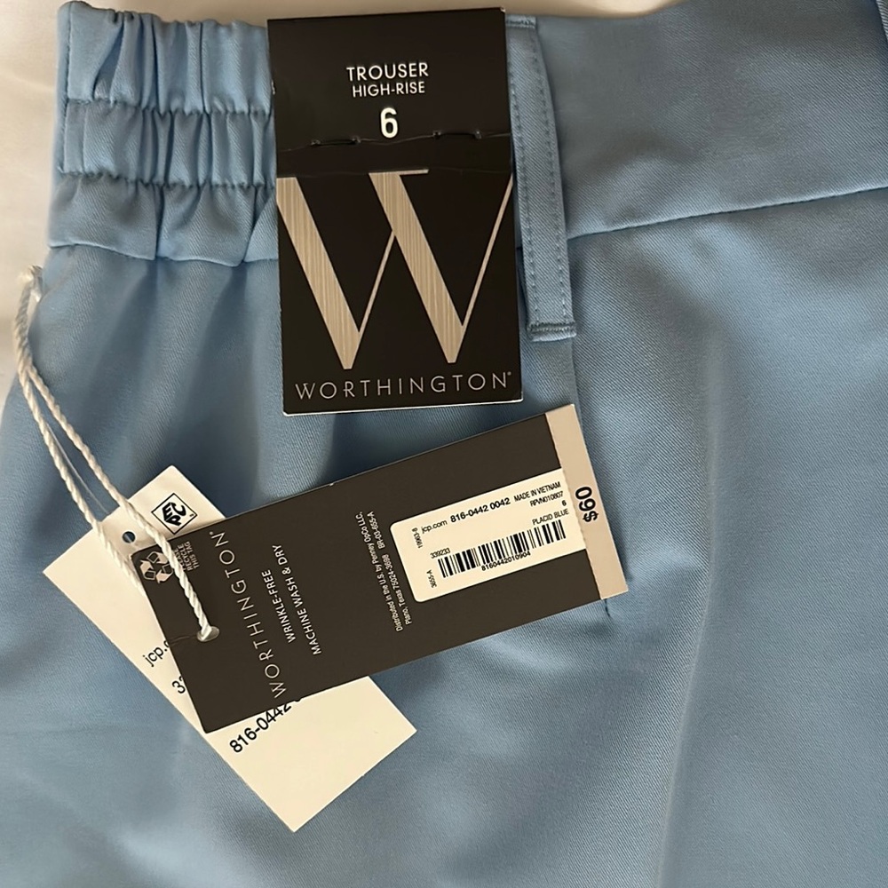 Worthington Blue Wide-Leg Trousers size 6 - Picture 3 of 7
